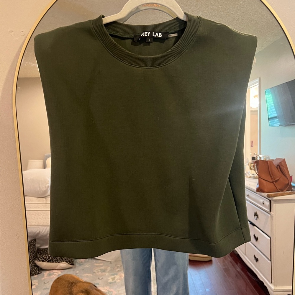 GREY LAB Green Boxy Muscle Tee